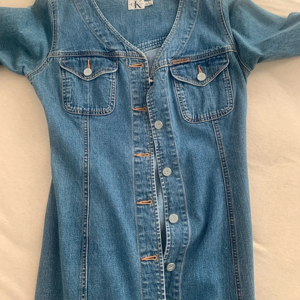 Calvin Klein 90s vintage midi denim dress